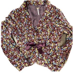 Free people velour floral blazer